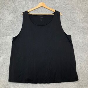 J. Jill Easy A-Line Tank Top Plus Women 3X Black Scoop Neck Layering Minimal